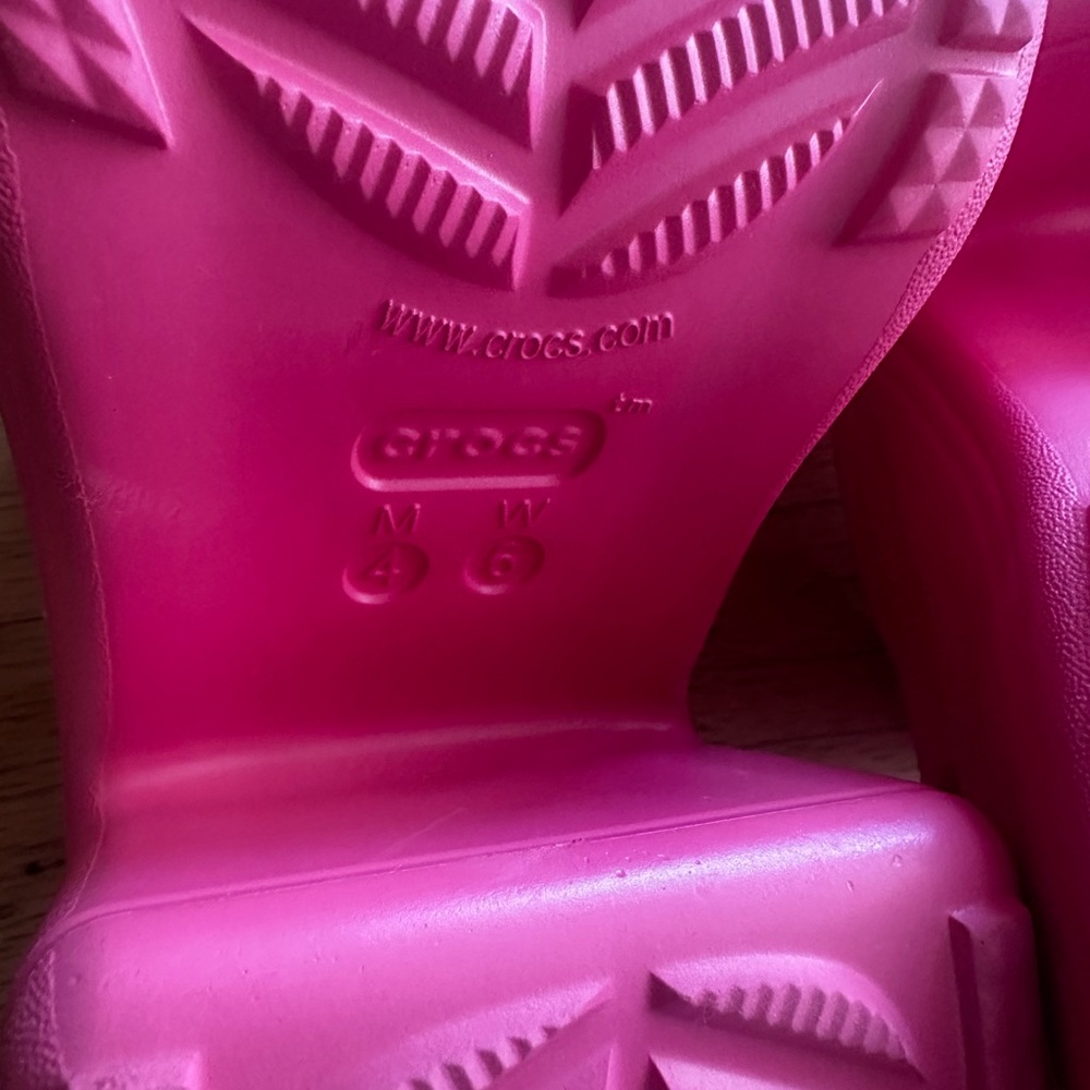 CROCS Siren Pink Platform Clogs Shoes Size 6 - Picture 4 of 5
